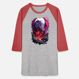 3D effect bleeding colors in purple, red and blue