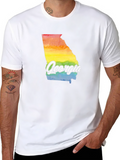 Georgia Pride State T-Shirt Rainbow Graphic