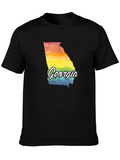Georgia Pride State T-Shirt Rainbow Graphic