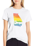 Georgia Pride State T-Shirt Rainbow Graphic