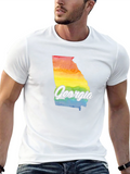 Georgia Pride State T-Shirt Rainbow Graphic