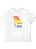 Georgia Pride State T-Shirt Rainbow Graphic