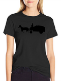 Silhouette Horse & Cart Black T-Shirt