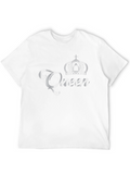 Queen Crown Graphic T-Shirt - Black Cotton Tee