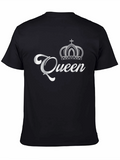 Queen Crown Graphic T-Shirt - Black Cotton Tee