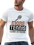 More Tennis Less Stress Graphic T-Shirt
