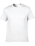 Fishing Over Beach T-Shirt - Mens Funny Graphic Tee