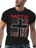 Moto USA Flag Graphic Tee - Black
