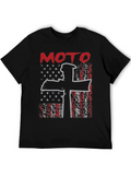 Moto USA Flag Graphic Tee - Black