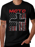 Moto USA Flag Graphic Tee - Black
