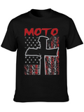 Moto USA Flag Graphic Tee - Black