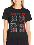 Moto USA Flag Graphic Tee - Black