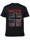 Moto USA Flag Graphic Tee - Black