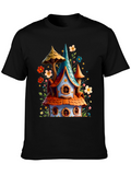 Whimsical House Graphic Tee - Fantasy Style