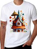 Whimsical House Graphic Tee - Fantasy Style