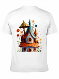 Whimsical House Graphic Tee - Fantasy Style