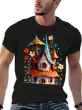 Whimsical House Graphic Tee - Fantasy Style