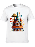 Whimsical House Graphic Tee - Fantasy Style
