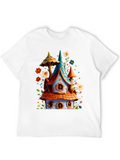 Whimsical House Graphic Tee - Fantasy Style