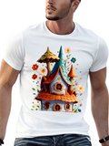 Whimsical House Graphic Tee - Fantasy Style