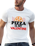 Pizza Is My Valentine Black T-Shirt