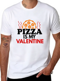 Pizza Is My Valentine Black T-Shirt