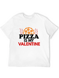 Pizza Is My Valentine Black T-Shirt