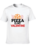 Pizza Is My Valentine Black T-Shirt