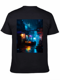 Cyberpunk Car T-Shirt - Neon Cityscape Graphic Tee
