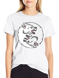 Yin Yang Wolves Graphic Tee - Black Cotton T-Shirt