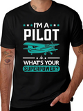 Pilot Superpower T-Shirt - Aviation Gift