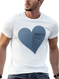 Denim Heart Pocket T-Shirt - Casual Wear