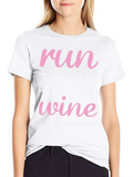 Run Now Wine Later Black T-Shirt