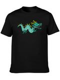 Dragon Graphic Tee - Black Cotton T-Shirt