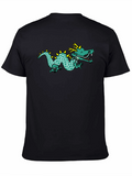 Dragon Graphic Tee - Black Cotton T-Shirt