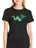 Dragon Graphic Tee - Black Cotton T-Shirt