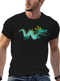 Dragon Graphic Tee - Black Cotton T-Shirt
