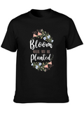 Bloom Where You Are Planted Black T-Shirt