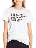 BEYOU Graphic Print Black T-Shirt