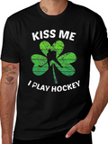 Kiss Me I Play Hockey St. Patricks Day T-Shirt