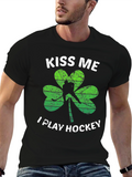 Kiss Me I Play Hockey St. Patricks Day T-Shirt
