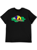 Camping Adventure Graphic Tee - Black