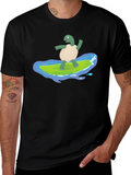 Surfing Turtle Graphic Tee - Cool Comfort