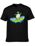 Surfing Turtle Graphic Tee - Cool Comfort