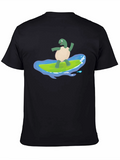 Surfing Turtle Graphic Tee - Cool Comfort