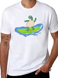Surfing Turtle Graphic Tee - Cool Comfort