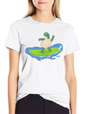 Surfing Turtle Graphic Tee - Cool Comfort