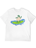 Surfing Turtle Graphic Tee - Cool Comfort