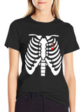 Rib Cage Heart Flower T-Shirt