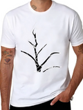 Abstract Line Art Black T-Shirt